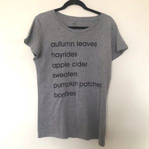 Fall Autumn Lover Gray Graphic Short Sleeve Tshirt